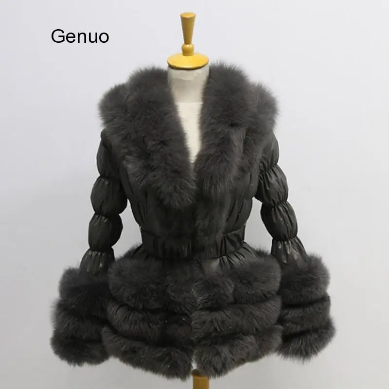 Женское меховое пальто с воротником из искусственного меха ветрозащитное