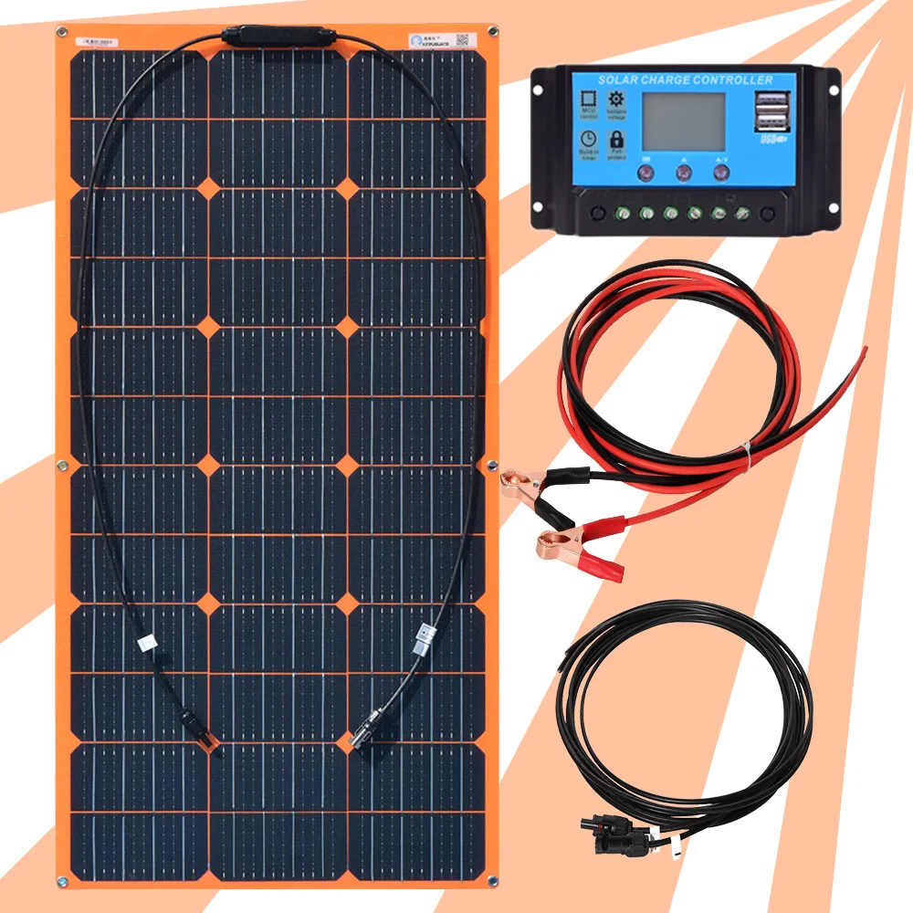 100 Вт солнечная панель батарея 12 В Комплект полное fleixble солнечное зарядное