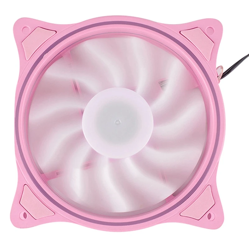 

12Cm Cooling Fan Aperture Inside and Outside Light Pink LED Silent High Wind Volume Computer RGB Cooling Fan