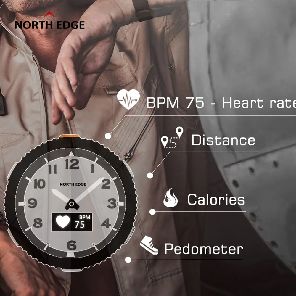 Подарочный браслет для часов North EDGE плавающие спортивные Смарт часы 1 3 дюйма