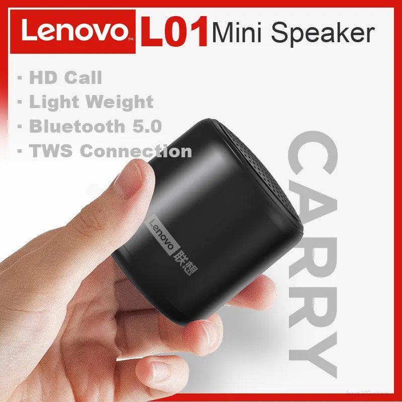 

Lenovo L01 Portable Wireless Bluetooth Speaker TWS Connection Outdoor Loudspeaker Mini Column Stereo Music Box Mic Waterproof