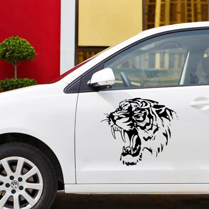 CK3338# наклейки на авто Саблезубый тигр 2 водонепроницаемые отражающий машину