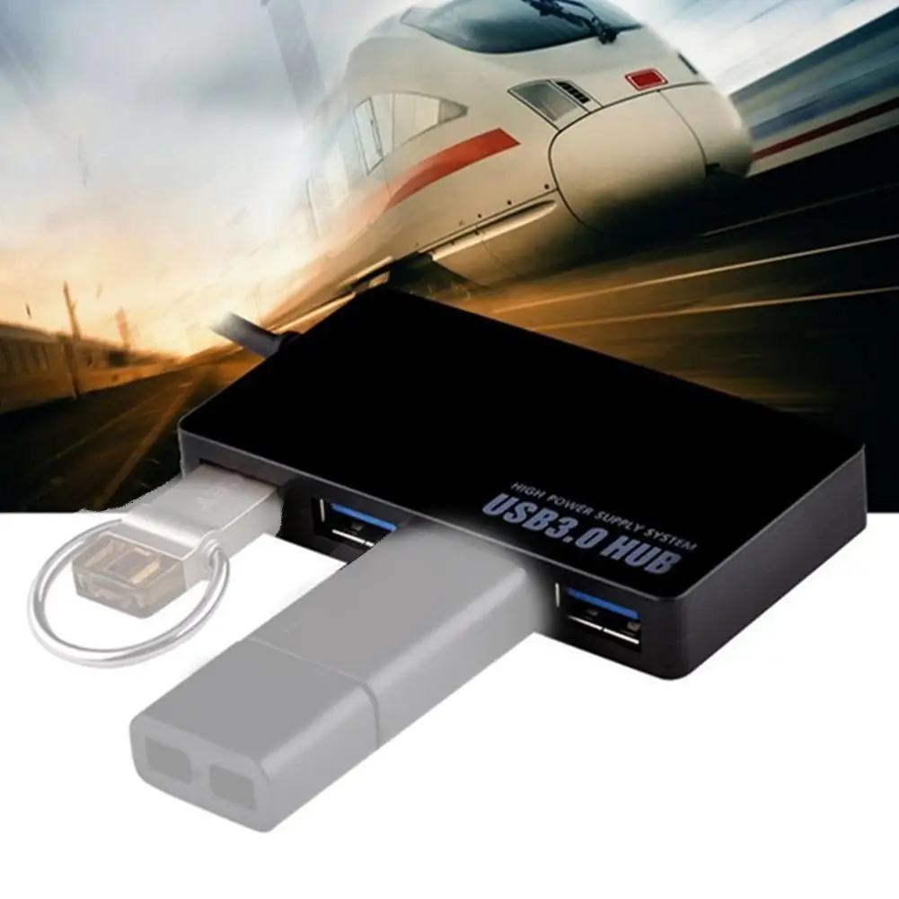 

High Speed Multi 4Ports USB 3.0 HUB With Power Supply Port USB3.0 Splitter Adapter For Laptop Printers Digital Cameras Accessory