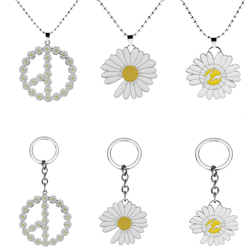 Милое ожерелье Маргаритка с подвеской в виде цветка для женщин металлическая