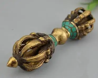 

Бесплатная доставка 8 см Редкие старые религиозные объекты --- Будда Ваджра, Дордже аппарат Kingkong буддистский ритуал,