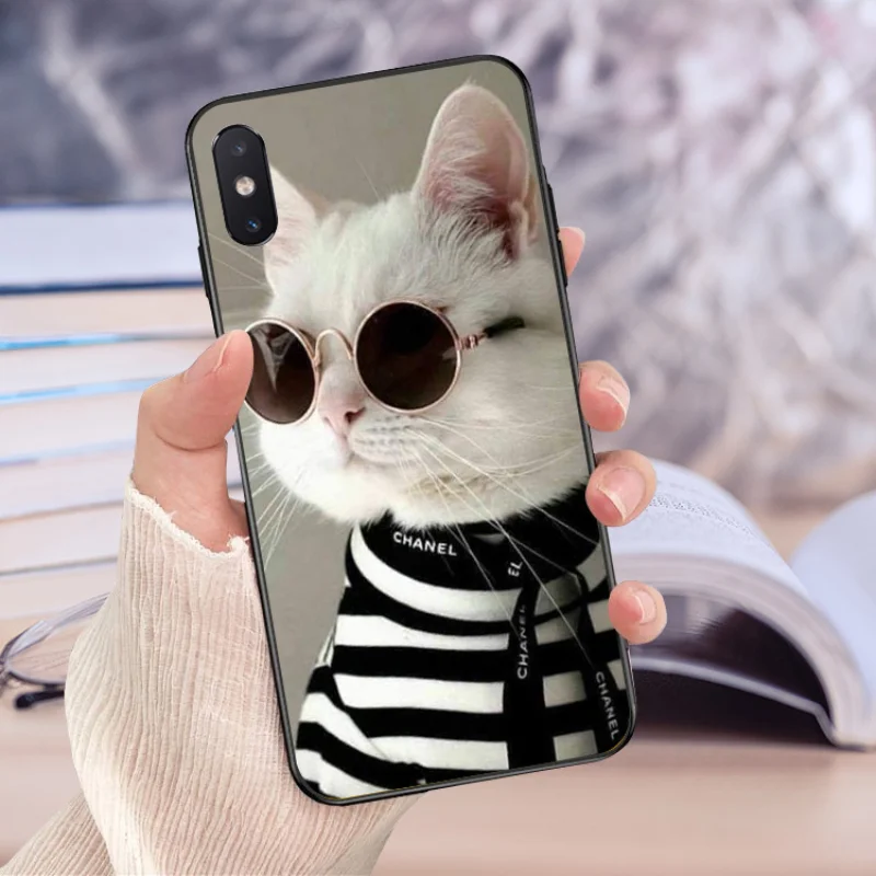 

Fashion Cool Cat Phone Case for Iphone11 PRO MAX XSMAX XR Frosted Soft Shell 8 7 Plus Se2020 Shockproof Protection Cover Coque