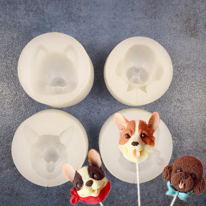 Новые своего померанского шпица корги коррида голова силиконовая форма для