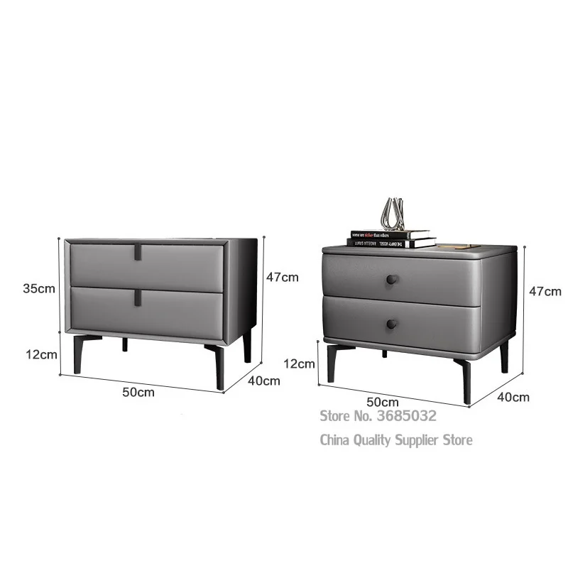 

Modern Nightstand Bedroom Furniture Bedside Table Nordic Leather Cabinet Solid Wood Storage Cabinet Nightstands for Bedroom