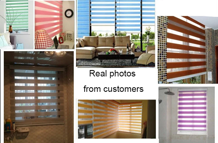 

Zebra Blinds Shading Dustproof Double Layer Filtering Windows Roller Blinds Custom Size for Kitchen Bedroom Living Room Office