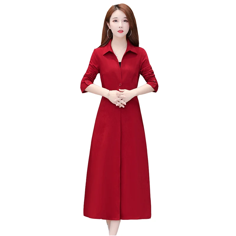 Ветровка женская средняя длина осень 2020 новинка корейский стиль тонкая талия