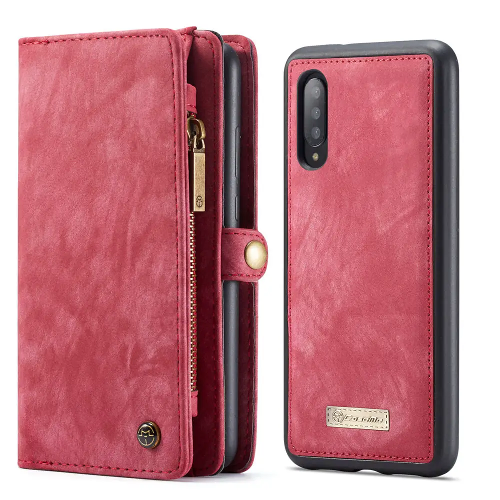 Красный Coque для samsung A20 A20E A30 A40 A50 A70 A80 A90 съемный кошелек чехол 2 в 1 съемный кожаный чехол с откидной крышкой на магните чехол - Цвет: Красный