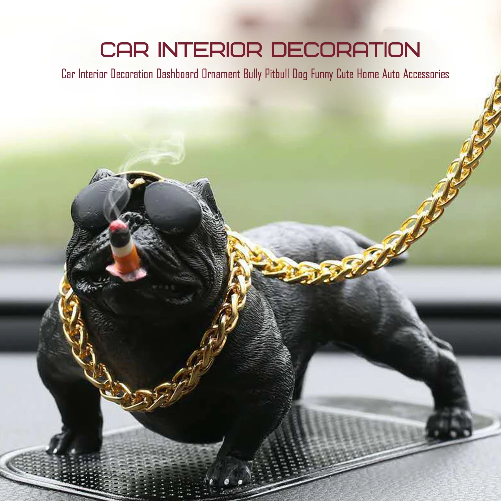 

New Bully Pitbull Dog Car Interior Decoration Dashboard Ornament Fashion Funny Cute Home Decoration Auto Accessories No Base
