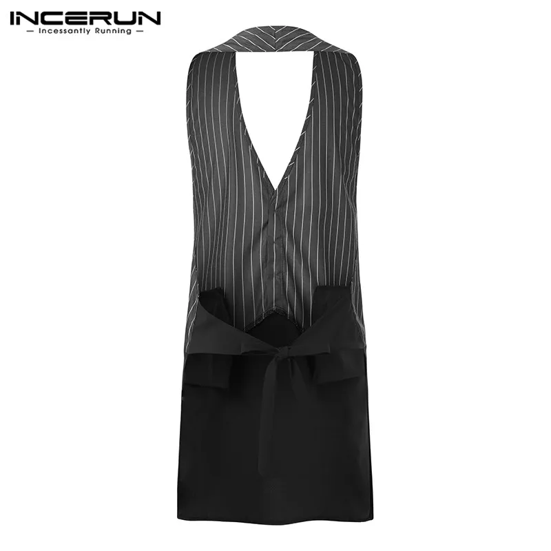 

INCERUN Fashion Unisex Waiter Uniforms Catering Cafe Restaurant Sleeveless Vests Work Clothes Aprons Hotel Waitress Tops Vests