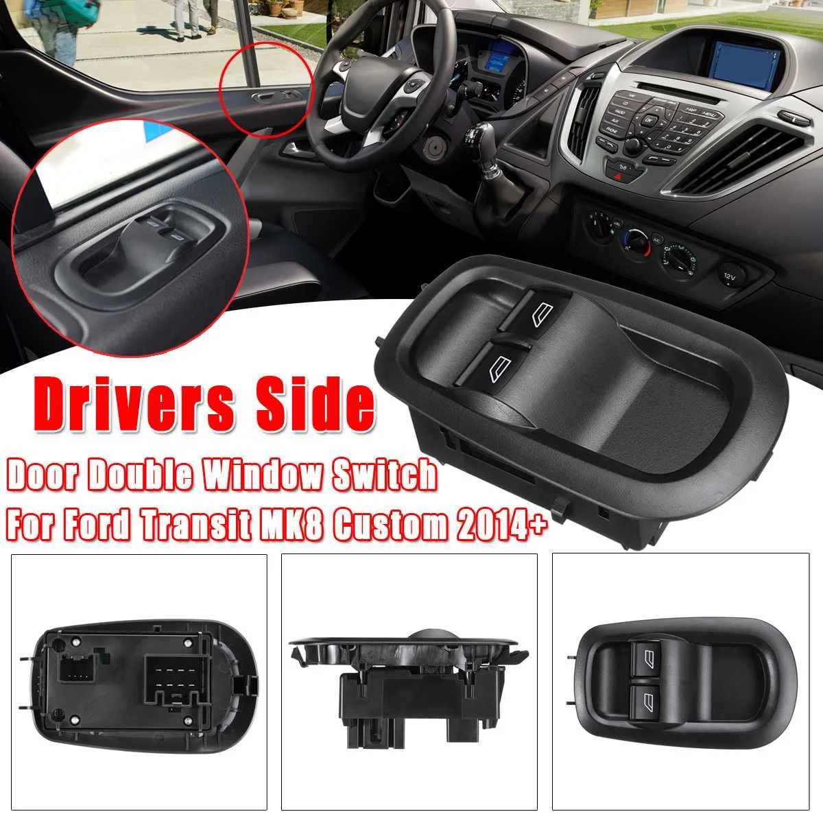 LHD двойное окно для двери с выключателем освещения Ford Transit MK8 Custom 2014 2015 2016 2017 2018 + GK2T