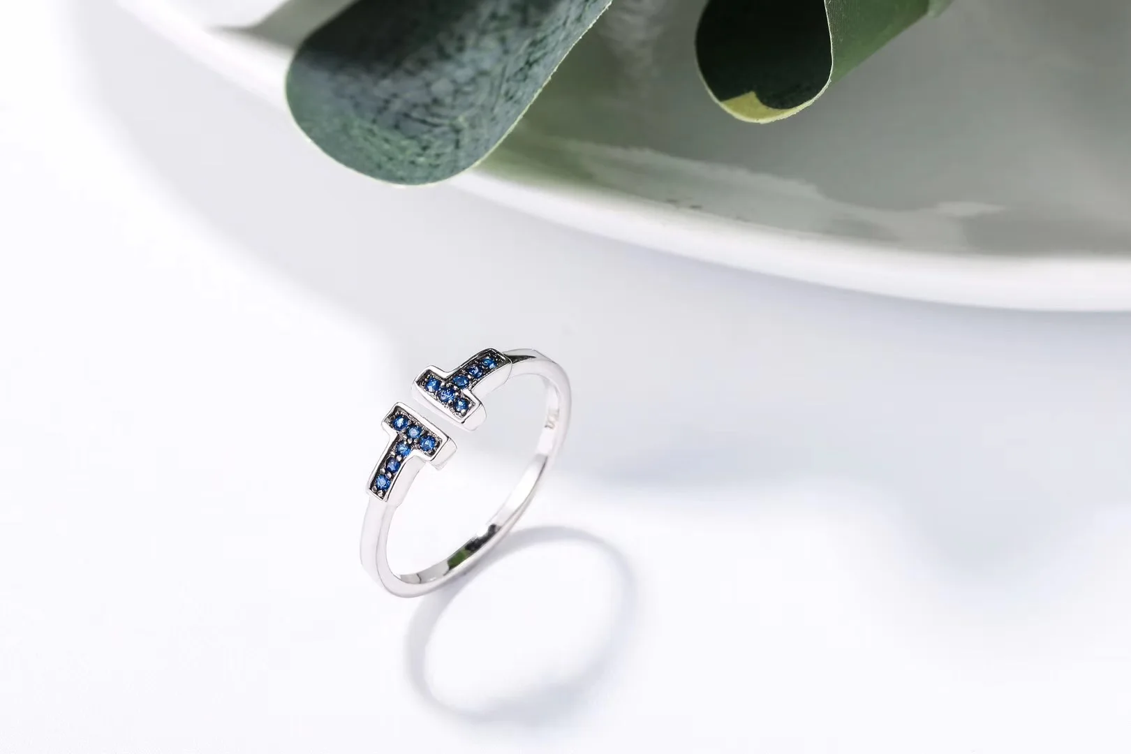 Модный костюм TSHOU193 синие хрустальные Висячие серьги ожерелье кольцо ювелирные