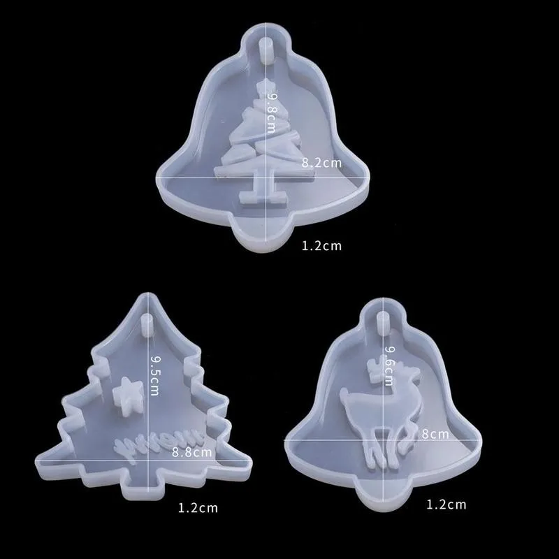

Silicone Christmas Shape Flexible Resin Mold Christmas Hanging Silicone Jewelry Resin Tag Casting Mould Mold Epoxy Z3U1