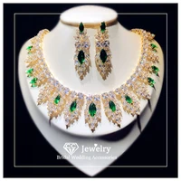 cc fine jewelry sets for women 925 sterling silver emerald cubic zirconia bridal necklaces pendants drop earrings vintage set