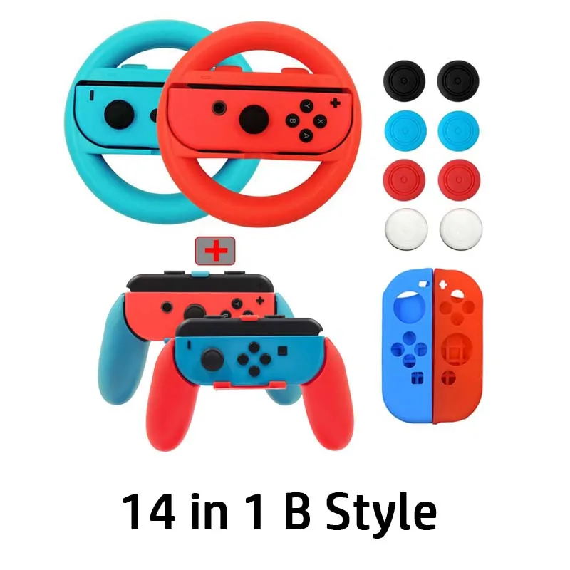 2 шт./компл. геймпады Ручка джойстика подставка держатель для Nintendo переключатель левый и правый Joy-Con Joycon NS игровой контроллер - Цвет: 14 in 1 B Style