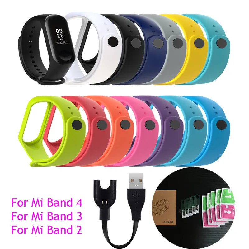 Ремешок для часов Xiaomi Mi Band 4 3 2 сменный ремешок из ТПУ защитная пленка закаленного