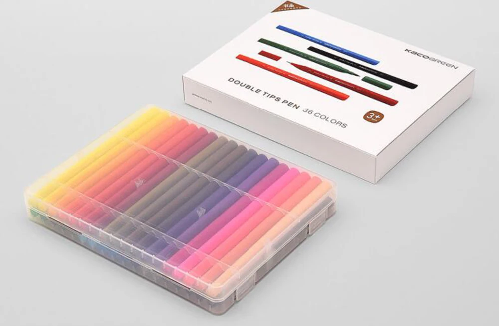 Xiaomi KACO ARTIST 36 цветов двойные кончики акварельные ручки живопись граффити арт Маркеры Набор для рисования нетоксичный безопасный детский подарок