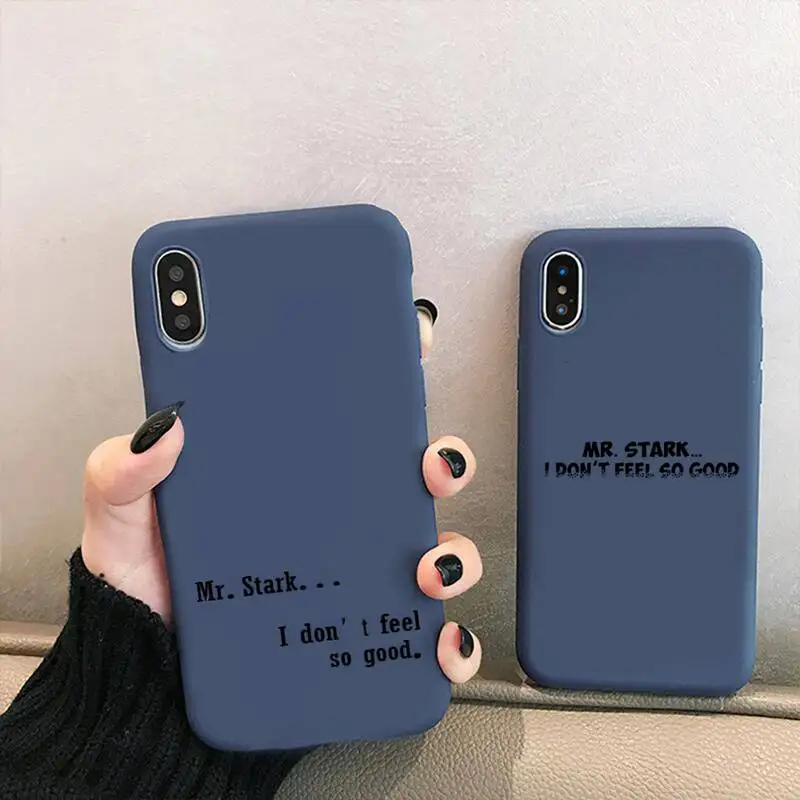 

Mr Stark I Don‘t Feel So Good Tom Holland Phone Case for iPhone 13 12 mini 11 Pro XS MAX X XR 7 8 6 Plus Candy Color blue Cover