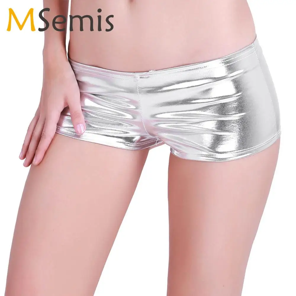Женские шорты для танцев на шесте из лакированной кожи модные мини-шорты женская