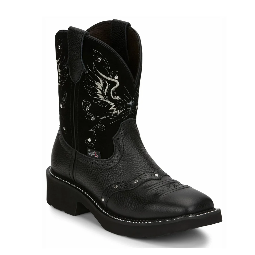 

Women Mandra Black Western Boots Square Toe