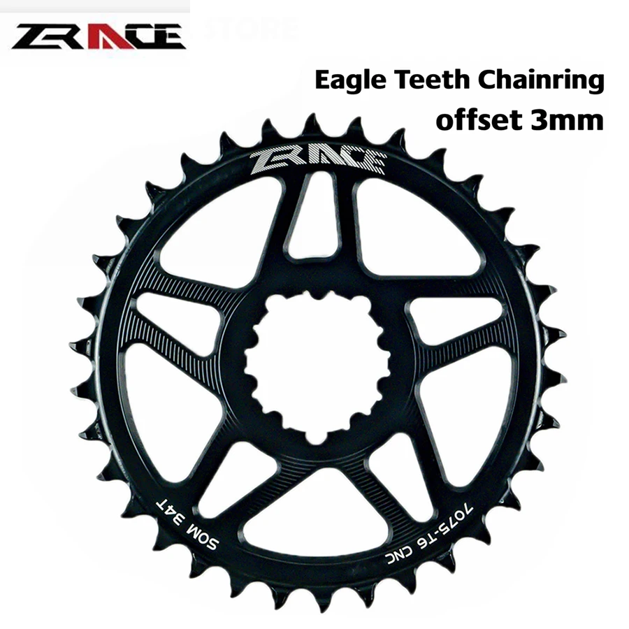ZRACE велосипедная Звездочка 10s 11s 12s MTB велосипедная Звездочка Орлиный зуб 7075 CNC смещение 3 мм 32T 34T 36T для SRAM с прямым креплением
