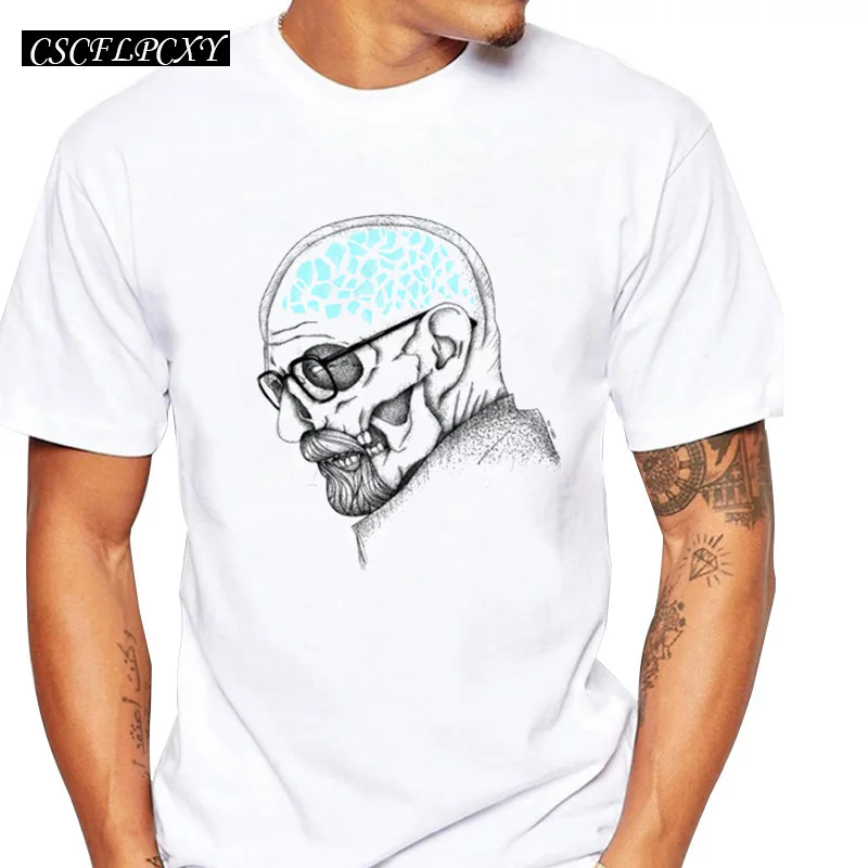 2019 Мужская модная футболка с надписью Breaking Bad Heisenberg Blue Brain рубашка принтом Уолт