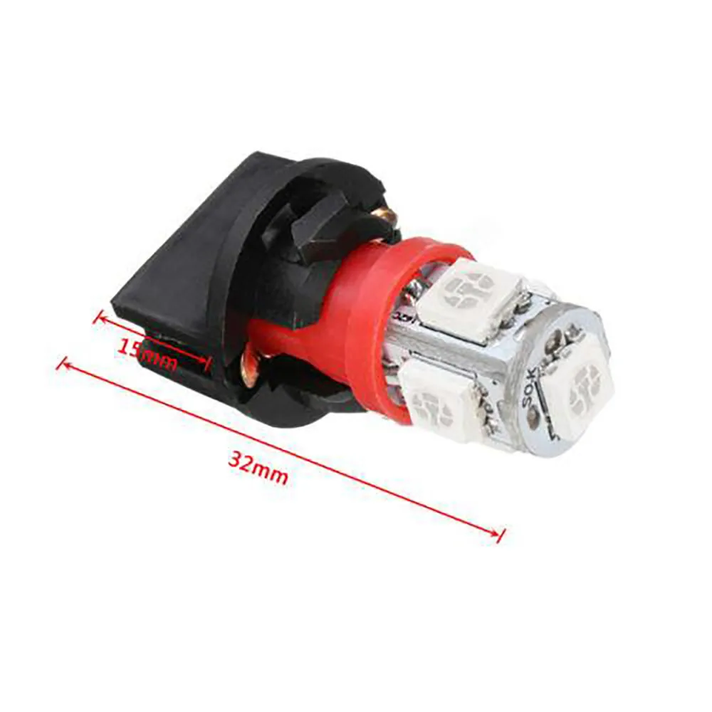 

1000k Lights 12V DC 10PCS 5050 SMD Bulbs Car Cluster Dash Red W/ Sockets