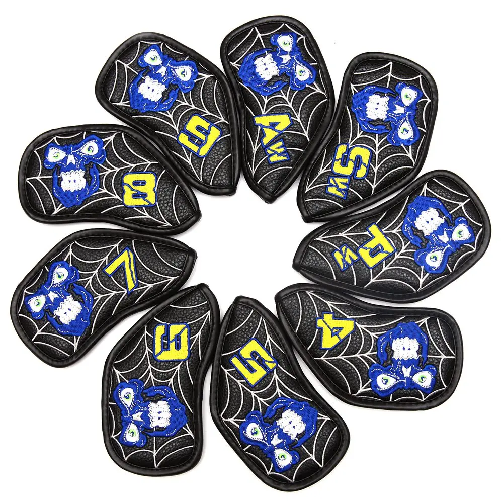 

9Pcs/Set Golf Cover Skull Iron Pole Head Covers Putter Protector Outdoor Sports Waterproof Universal Protection