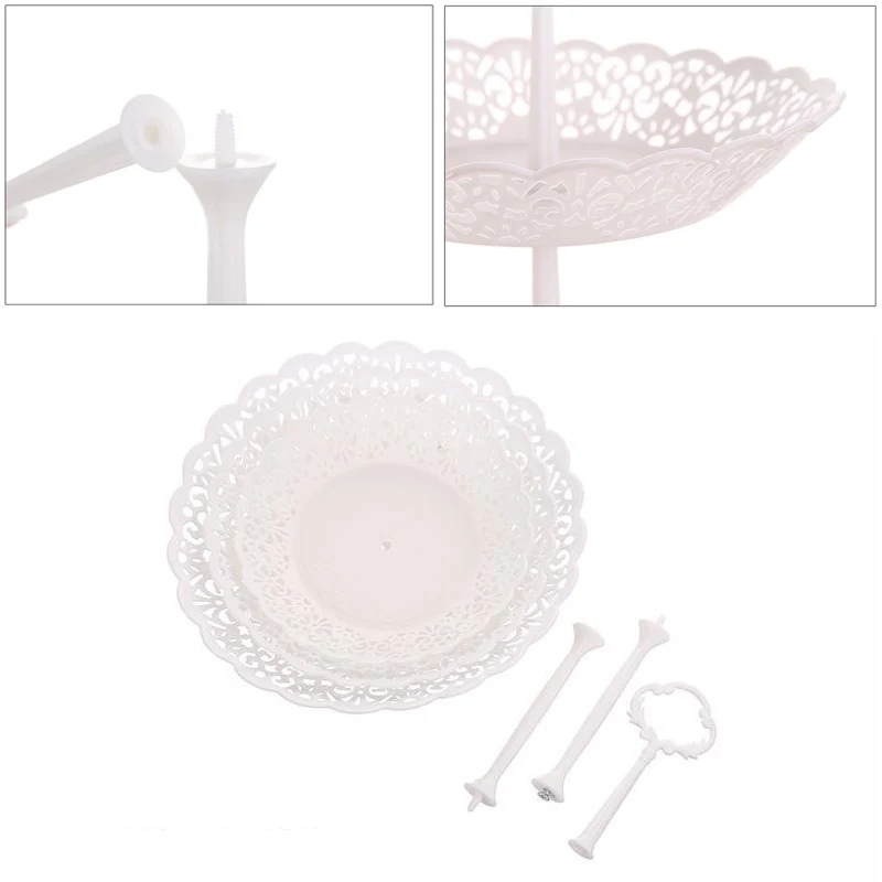 Three-layer Fruit Plate Snack Snacks Set Plate Hollow Storage Tray Fruit Basket Removable Snack Tray Home Kitchen Storage Tools