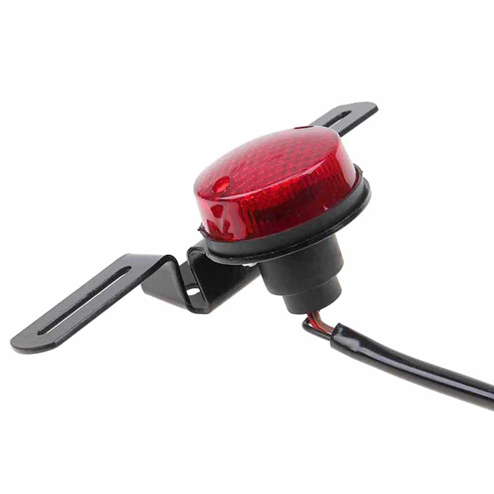 Round Waterproof Shockproof Durable Brake License Plate Red Motorcycle Taillight Mount Holder Super Bright Spare Parts Rear |
