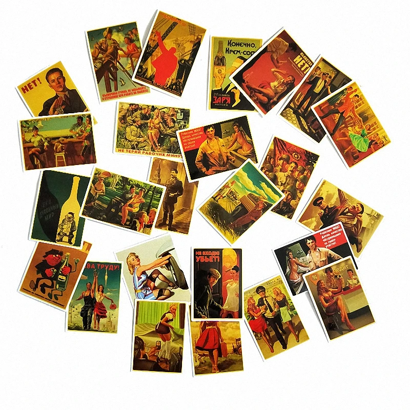 

25pcs Stalin USSR CCCP Fashion Retro Posters Style Toys Stickers for Mobile Phone Laptop Luggage Skateboard Bike Car Art Sticker