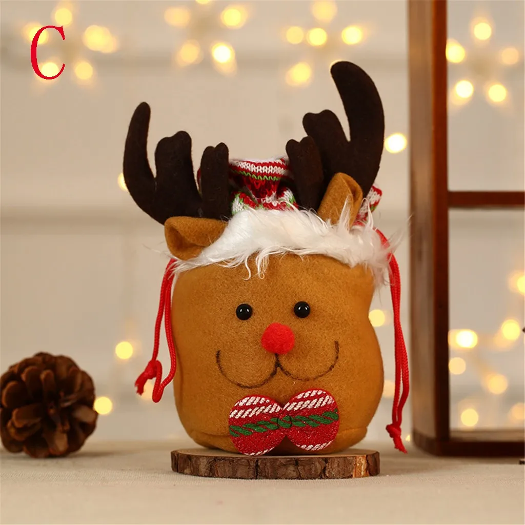 1 шт. Рождественская мини сумка для хранения конфет в подарок елка кулон