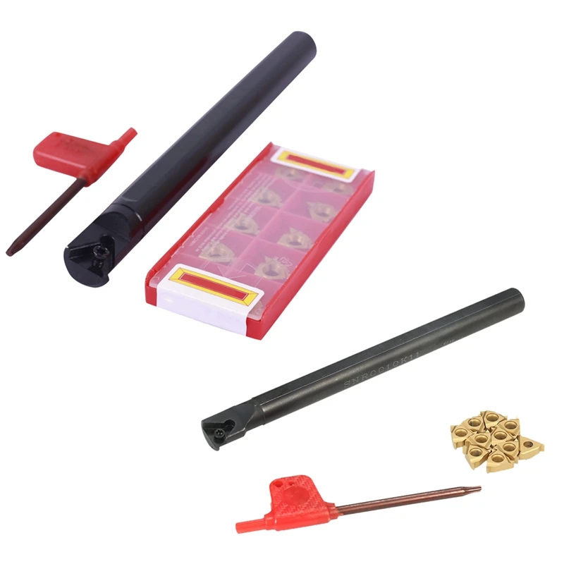 

2 Set Threading Lathe Turning Tool Holder with Inserts 18X1.6Cm & 12.5X1Cm