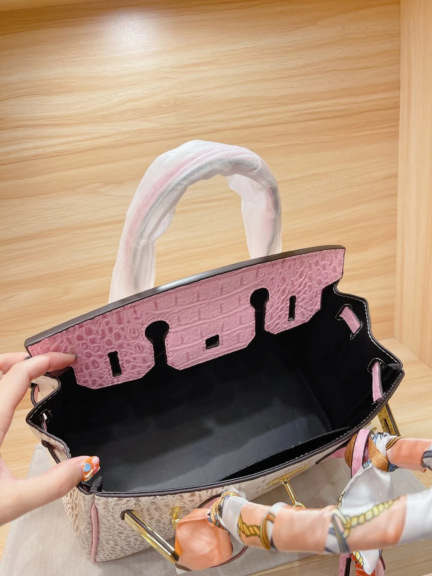 

30cm Ostrich pattern luxury design ladies handbags pink large women's high quality bags blue famous designer handbags for women