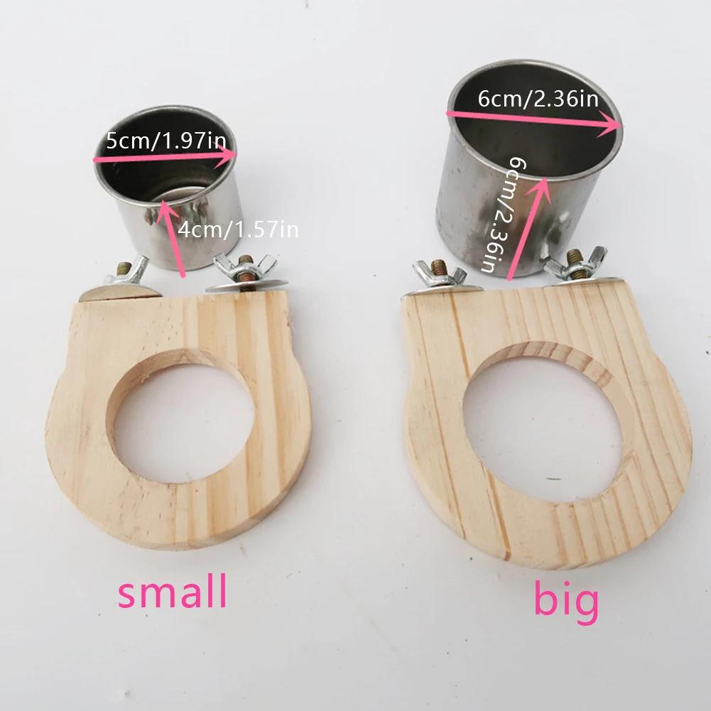

Bird Feeding Cups With Clamp Parrot Cage Hanging Food Water Bowl Stainless Steel Coop Cup Feeding Dish Feeder Supplies