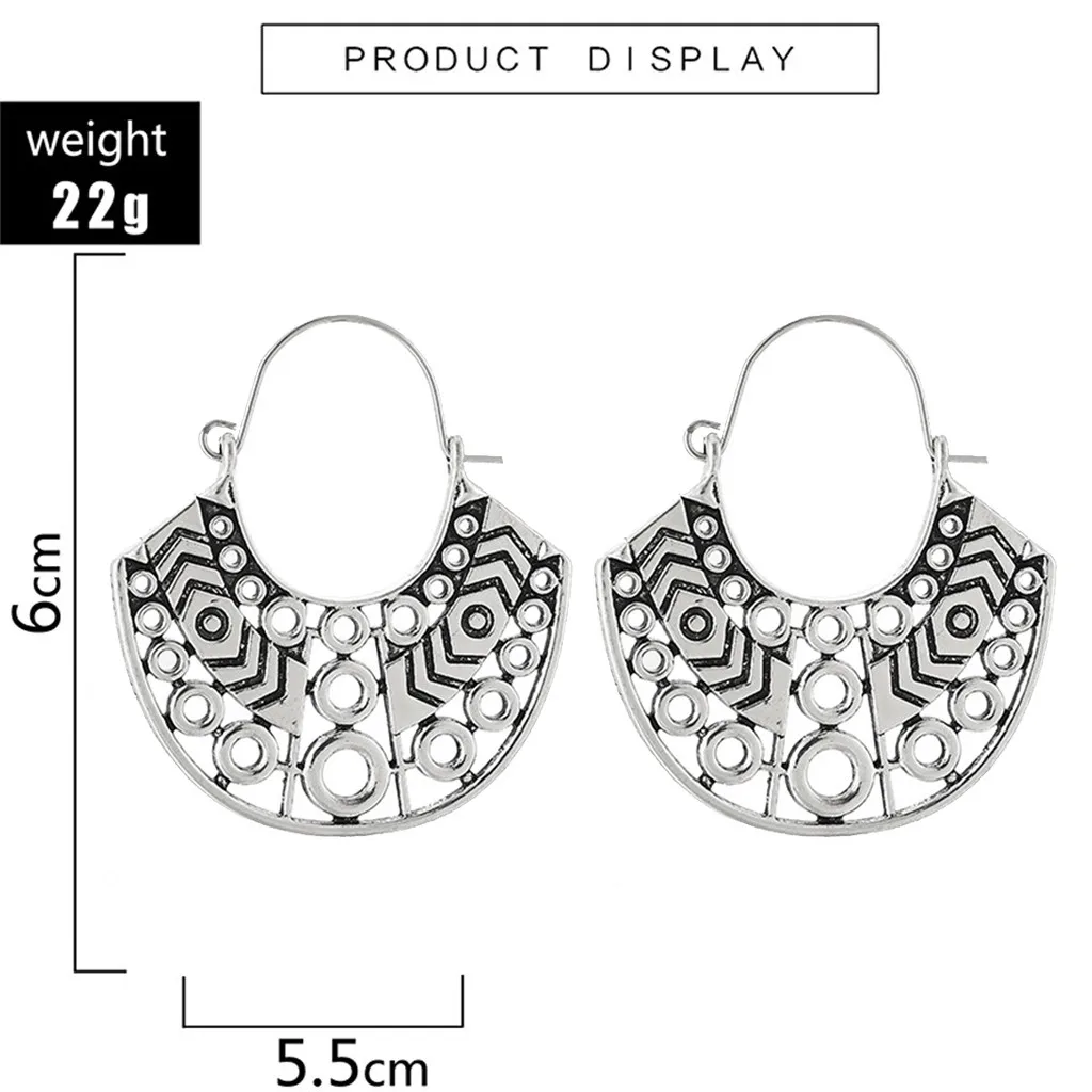 

Vintage Bohemian Openwork Round Fives Leaf Flower Basket Metal Ladies EarringsFashion Earrings ladies Christmas Gifts Safe