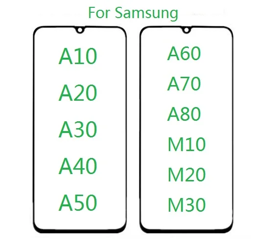 Для Samsung Galaxy A10 A20 A30 A40 A50 A60 A70 A80 M10 M20 M30 сменная передняя внешняя стеклянная линза