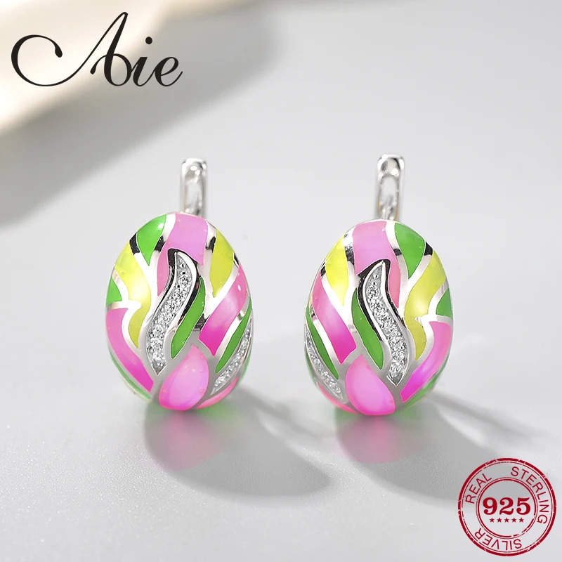 Женский зажим для ушей из серебра 2018 пробы с эмалью | Украшения и аксессуары