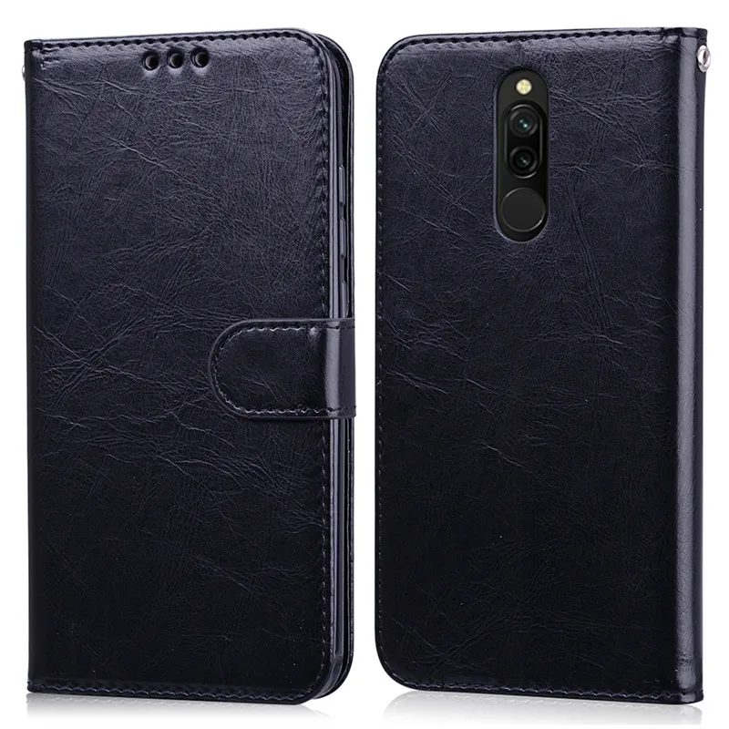 Black Xiaomi Redmi 8 чехол Redmi 8 чехол мягкий силиконовый кожаный бумажник флип-чехол для Xiaomi Redmi 8 Redmi8 чехол для телефона держатель для карт Fundas - Цвет: Black