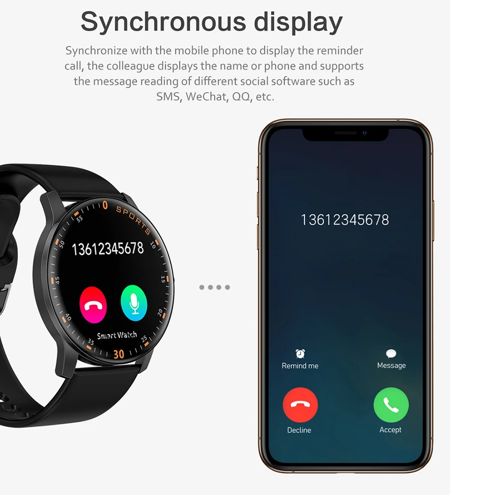 SANDA Экран сенсорный экран Смарт-браслет монитор сердечного ритма Смарт-часы