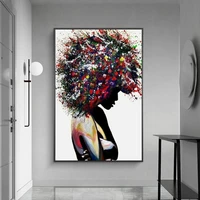 graffiti art of black woman canvas paintings on the wall art posters and prints african woman modern art picture home wall decor