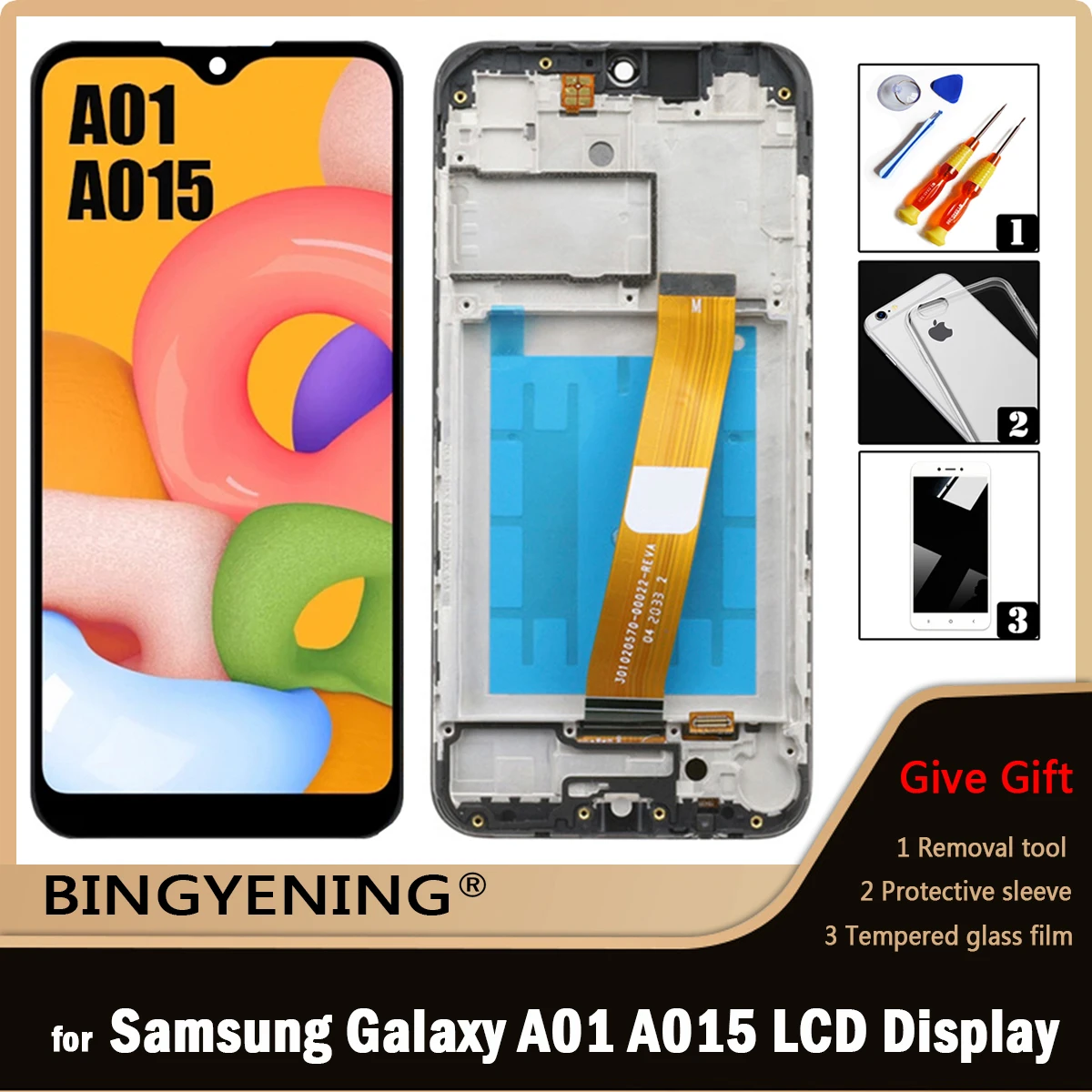 

For Samsung Galaxy A01 A015 LCD Display Screen Touch Digitizer Assembly For 5.7 inch Samsung A015F A015G A015DS With Frame