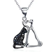 pet cat dog pendant original 925 sterling silver simple necklace fro women