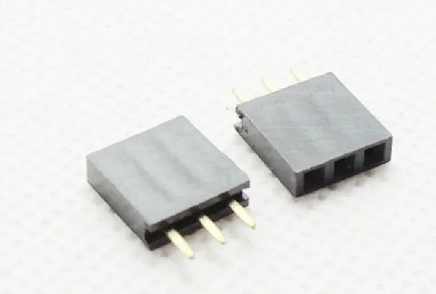 

Free shipping 1000PCS 2.54mm 1 X 3 Pin Gold-plated Single Row Straight Female Pin Header ROHS