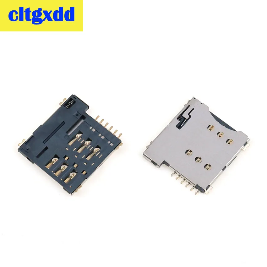 Cltgxdd 100 шт. высокое качество 6pin push micro sim карты Разъем Держатель Замена слота разъем Sim слот, Массовая