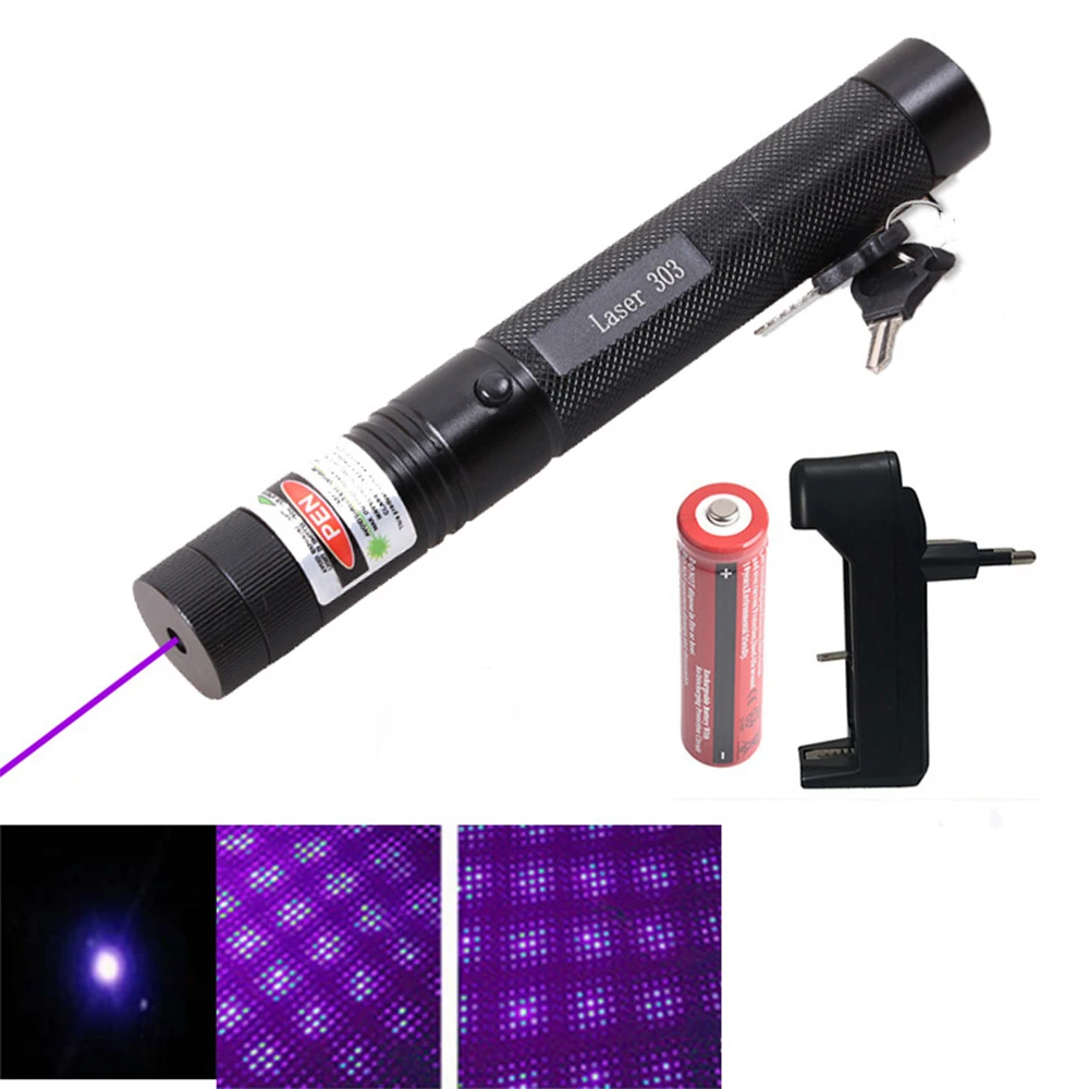 

5mW high-power laser pointer 8000m ultra-far radiation violet blue laser 2 in 1 laser adjustable focus laser 303 sight