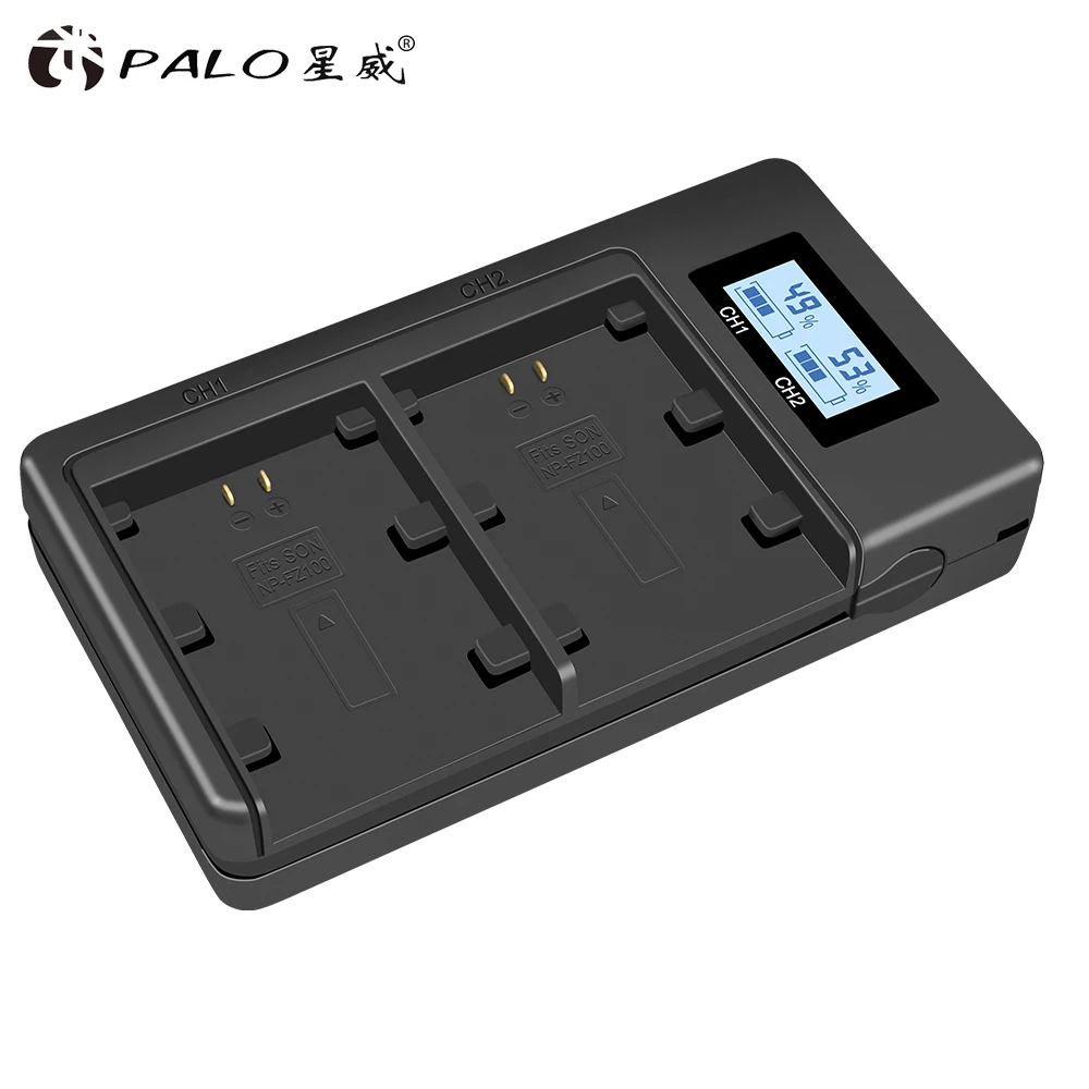 Зарядное устройство Palo NP FZ100 LCD с двумя USB портами для Sony BC QZ1 Alpha 9 A9 9R A9R 9S|Зарядные